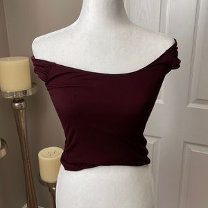 Burgundy off the shoulder top